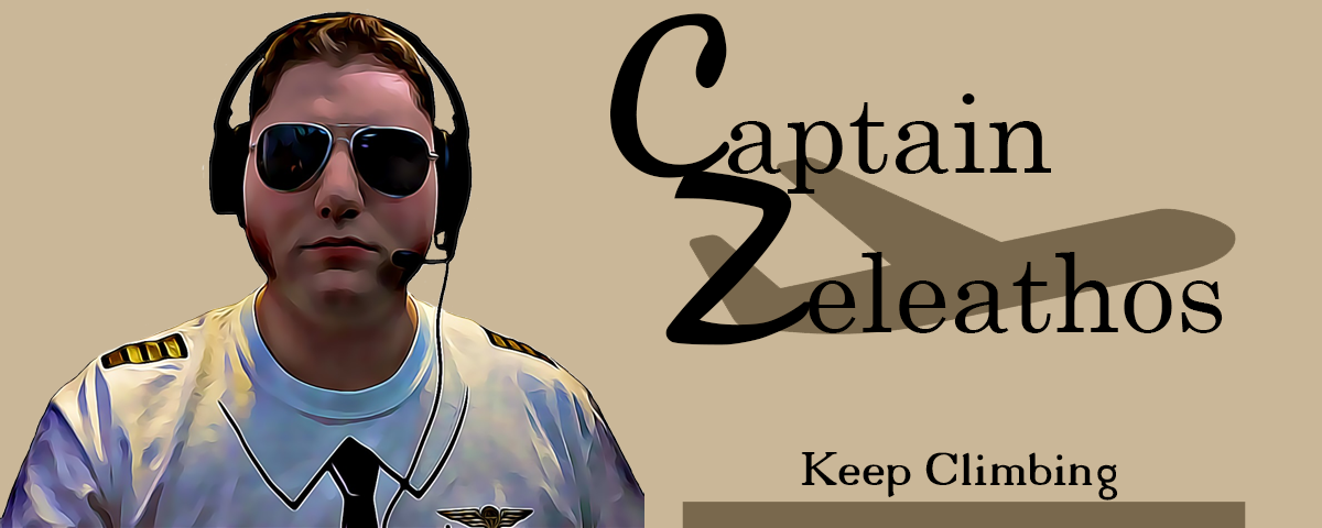 Captain Z wearing headset and pilot shirt